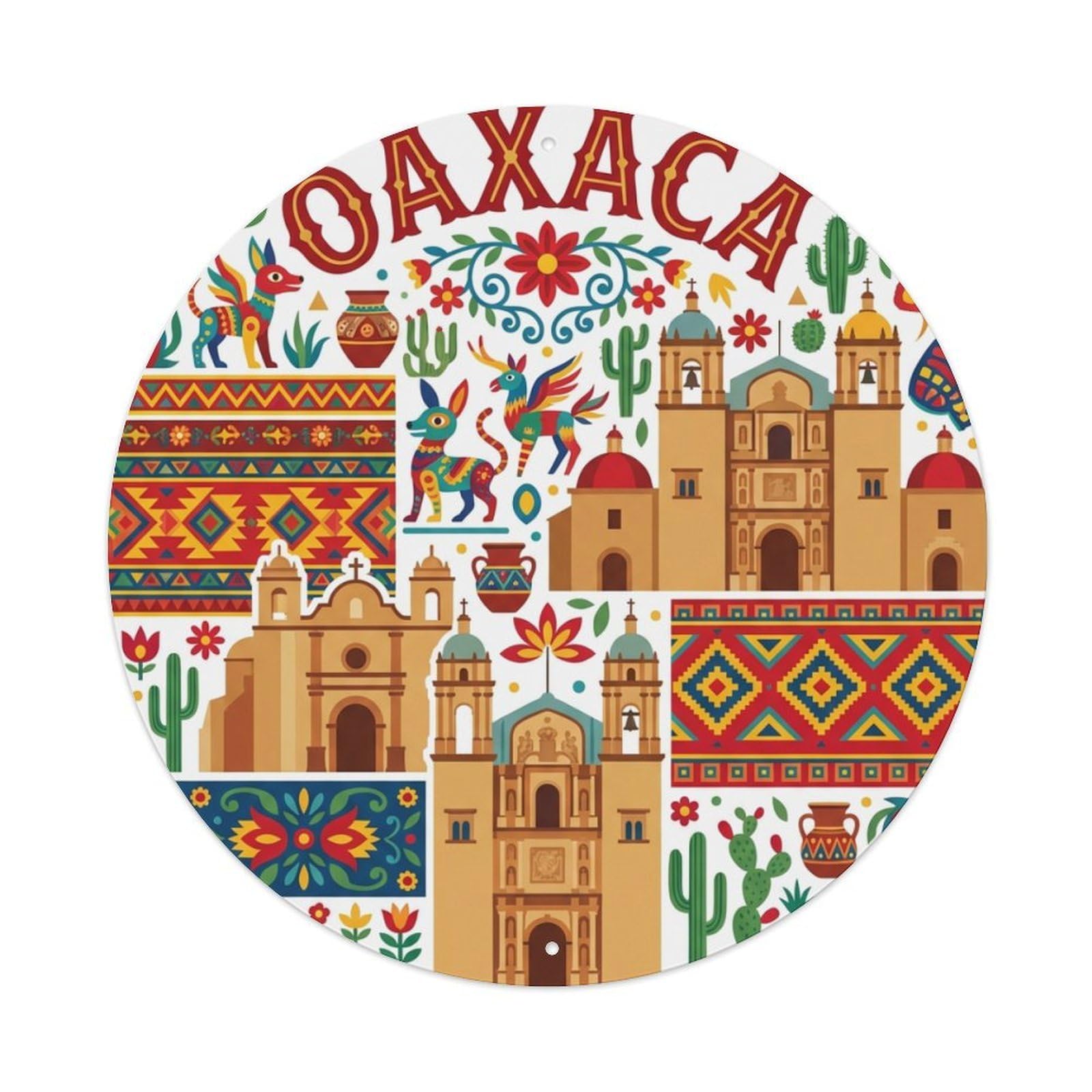 Mexico Vintage Travel Oaxaca Metal Tin Sign