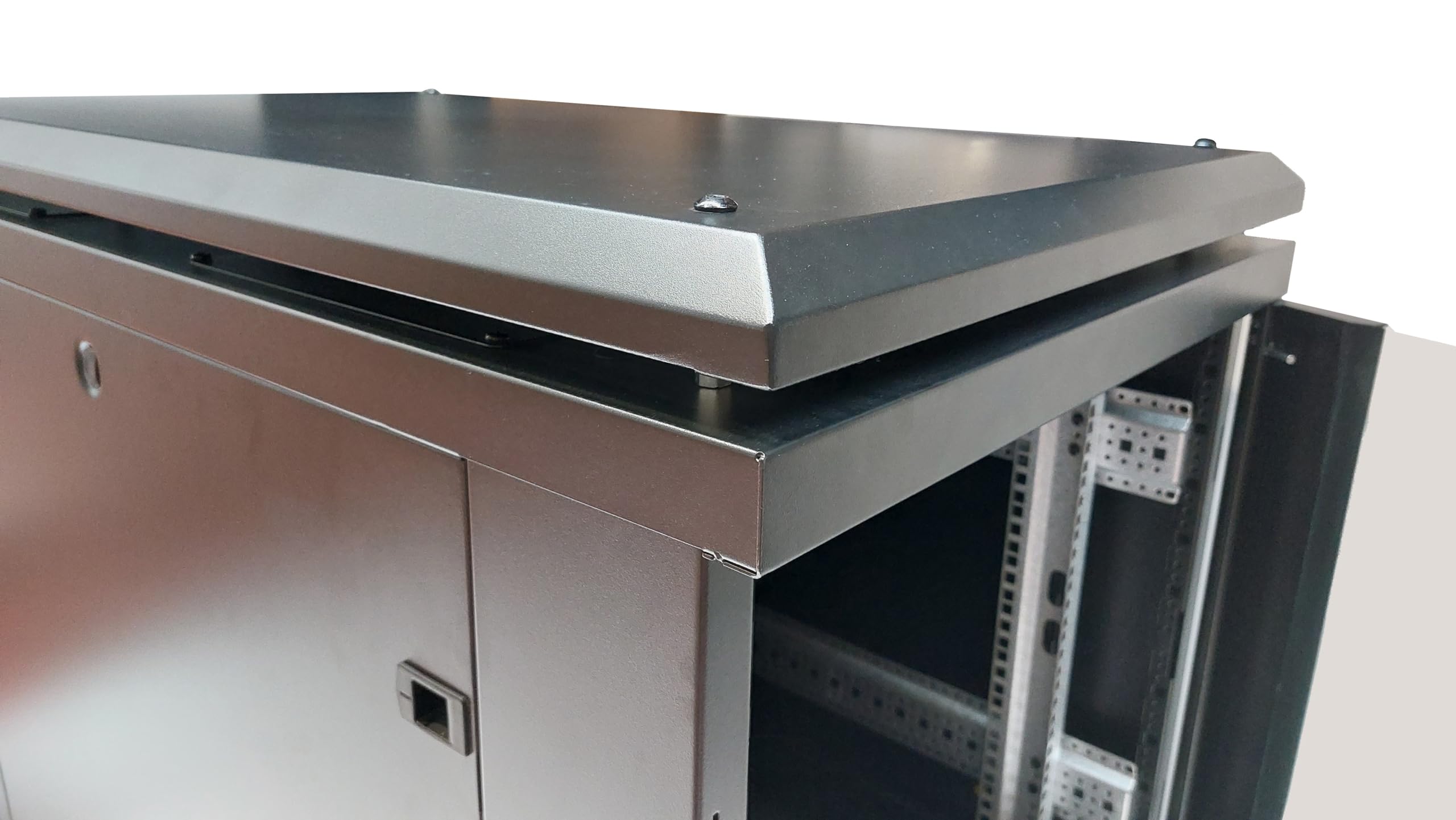 ARMADIO RACK 19" 12 UNITA' (A)700X (L)600 X PROFONDITA' 800 MM. COLORE NERO PORTA VETRO