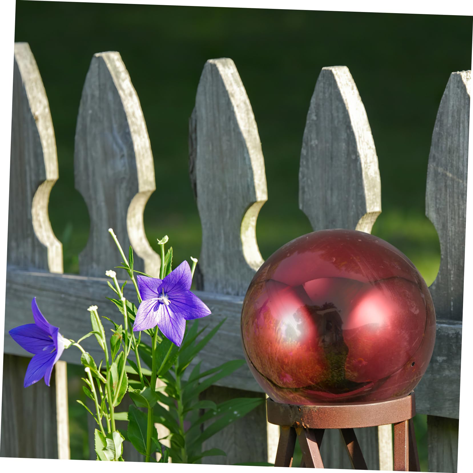 Sfera Design Semplice in Acciaio Inossidabile Riflettente da Giardino e Lunga Durata Rossa, Decorazione Esterna per Patio