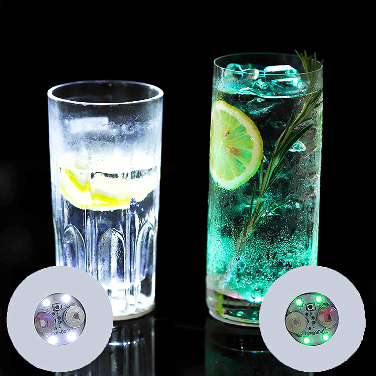 Sottobicchieri A LED Colorati - Set Da 8 Con 7 Modalità Di Colore | Impermeabili Per Feste E Bar - Foto 8