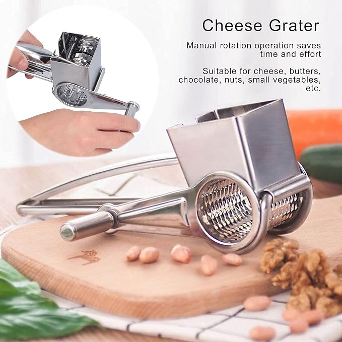 Rallador giratorio manual de acero inoxidable para queso miniatura 3