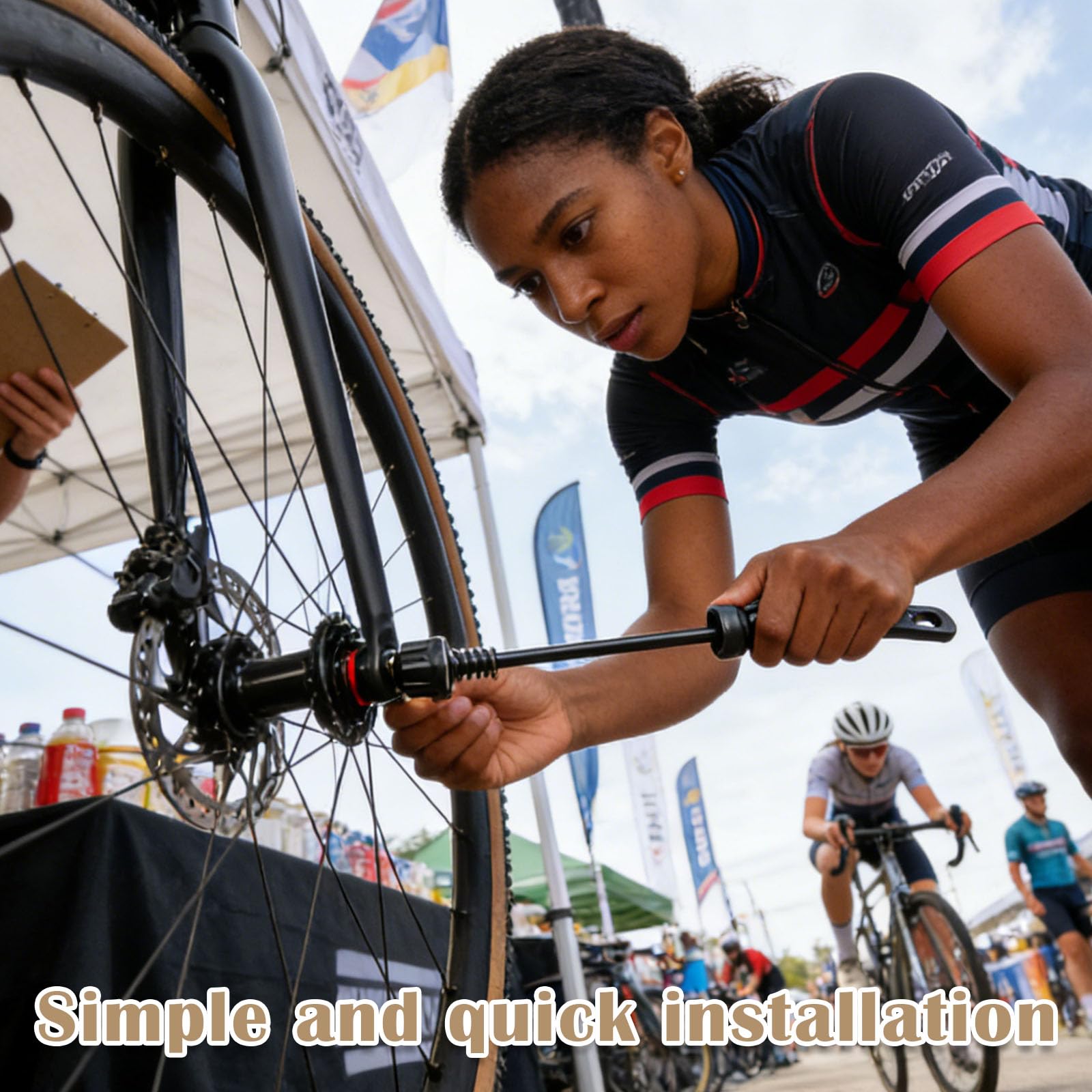 Tappo perno ruota bici 2 pezzi sganci rapidi antifurto compatibili MTB bici da strada lega leggera neri