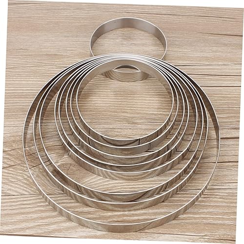 Miniatura 5 de BESTonZON 2 anillos redondos de acero inoxidable de 7.9 pulgadas para hornear pizza, pasteles, panqueques, magdalenas y moldes de pastelería,