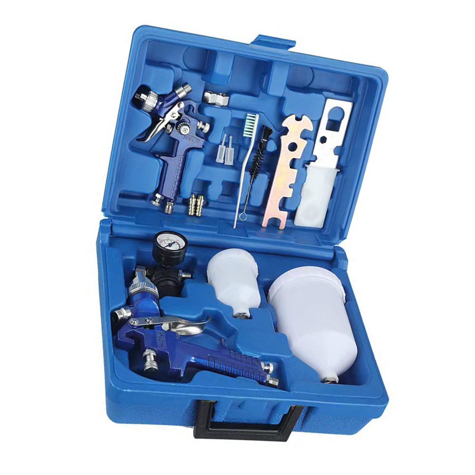 Kaccde Blue Efficient 1.4Mm And 0.8Mm Nozzle Coating Applicator Collection With Carry Case Ideal For Automotive Wood Projects Sprinkle Paint Set