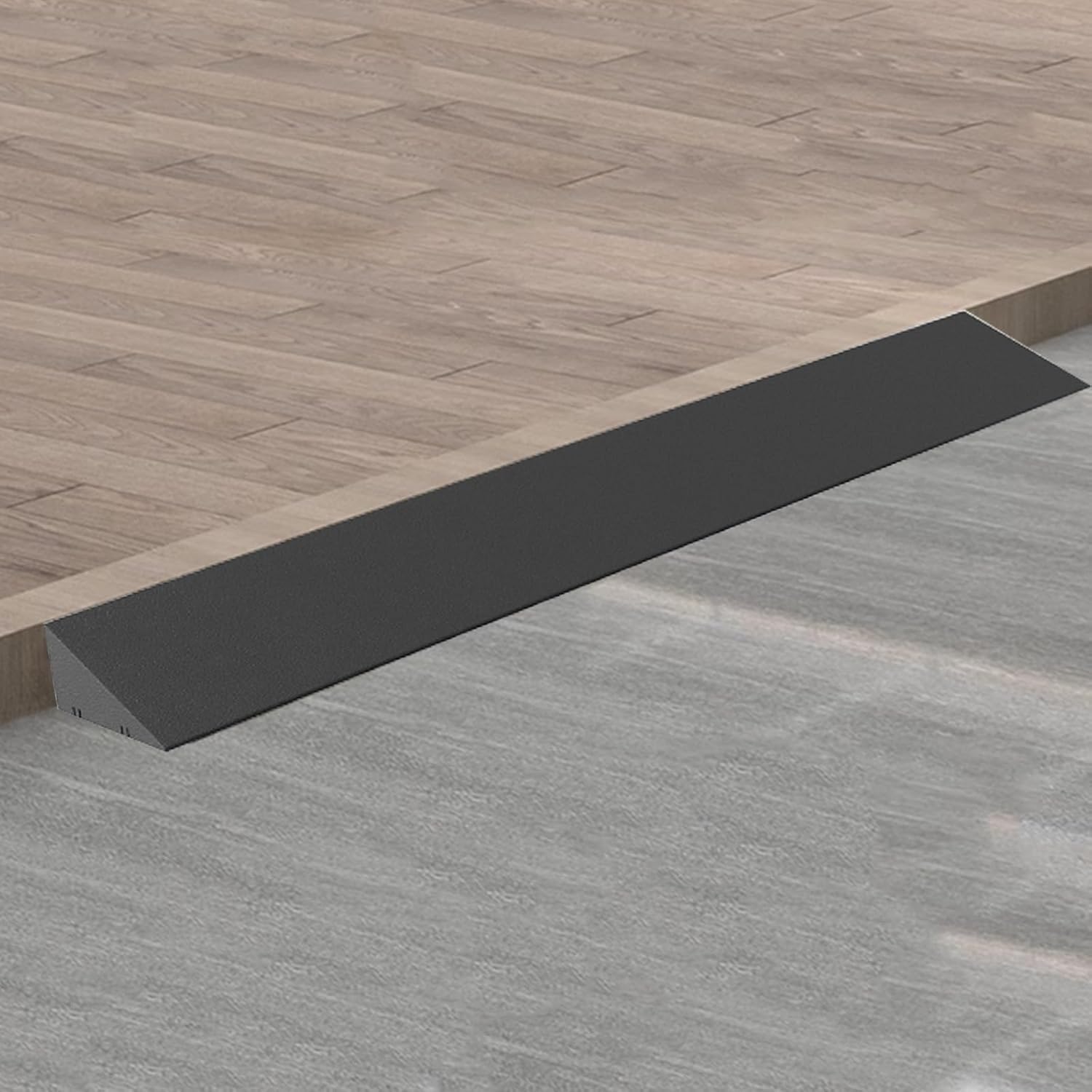 Rampa para silla de ruedas para umbral de baño, tira de transición autoadhesiva de plástico de 39 pulgadas para escalones, transición de suelo de 5.1 x 2.4 pulgadas, fácil instalación, solución