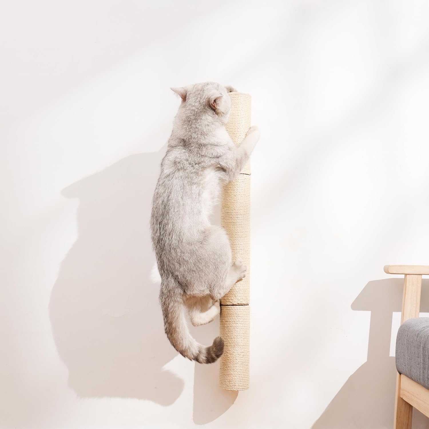 Cat Scratching Post, Wall-Mounted Scratching Post, Sisal Cat Scratcher, 28.91in Cat Scratchers for Indoor Cats