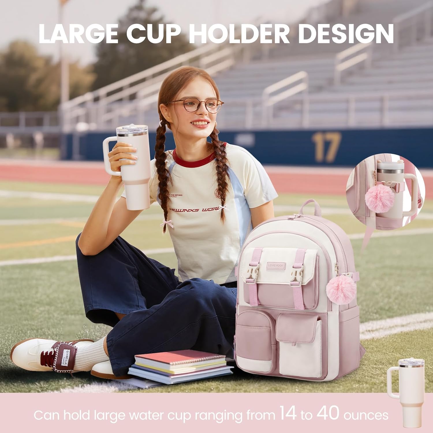 LOVEVOOK Backpack,Backpacks for Women Aesthetic Large 15.6 Inch Laptop Bag Middle Travel Back Pack