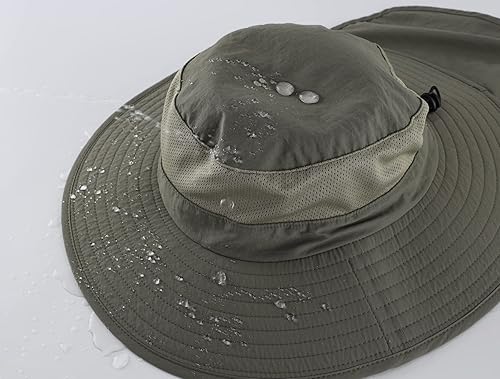 Miniatura 4 de Home Prefer Sombrero de sol UPF50+ de malla para exteriores, de ala ancha, con solapa para el cuello, sombrero de pesca para hombres y mujeres