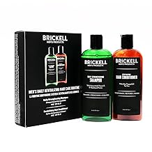 Brickell Mens Daily Revitalizing Hair Care Routine, Shampoo and Conditioner Set For Men, Mint and Tea Tree Oil Shampoo, Strength and Volume Enhancing Conditioner, Natural and Organic, Gift Set