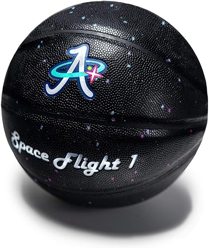 Miniatura 9 de A Plus Collectibles Pelota de juego oficial de baloncesto espacial de 1 pulgada, cancha de interiorexterior, tamaño completo para niños y adultos,