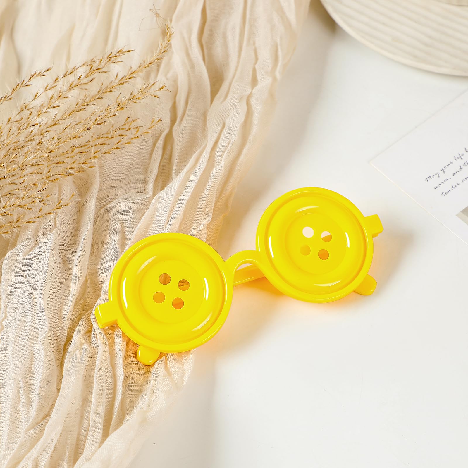 ANZWTLOYY Button Eyes Glasses Coraline Merchandise Halloween Costume Stuff Accessories (Yellow)