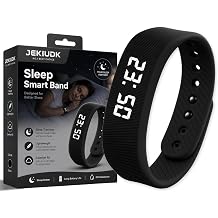 Vibrating Alarm Wristband Clock for Heavy Sleepers Digital Wrist Watch Silent Wake Up Reminder Bracelet Step Counter Fitness Tracker USB Rechargeable Band for Adults Men Women