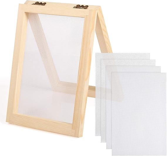 Aoibrloy Paper Making Screen 5 x 7 Inch Wooden Paper Making