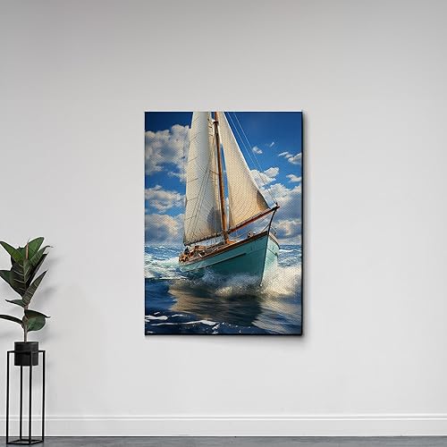Miniatura 6 de Style Art Ocean Lovers, Style Large Boat on Water Scenery, nature prints, Pontoon boat name, Boat Painting, Fathers Day gift, beauty of the ocean