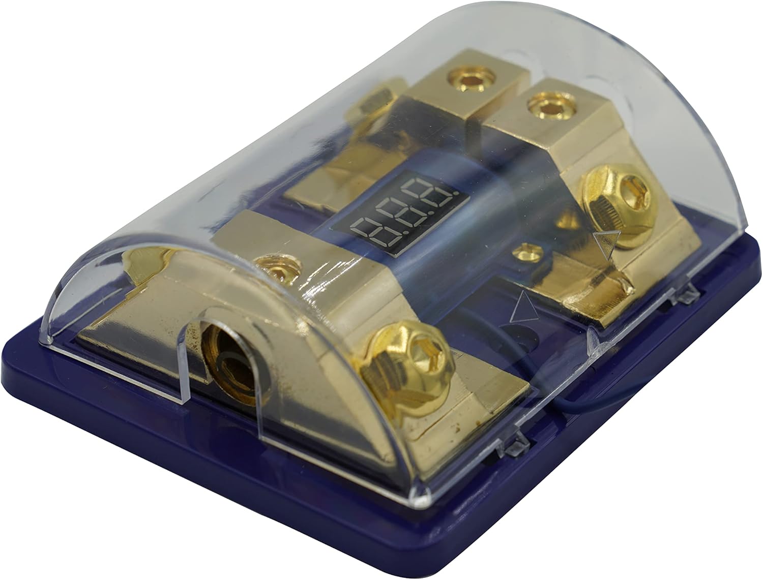 250A Dual Digital Golden ANL Dist Block Fuse Holder 1x 0Ga in 2X 4Ga Out Free 2PCS Fuses