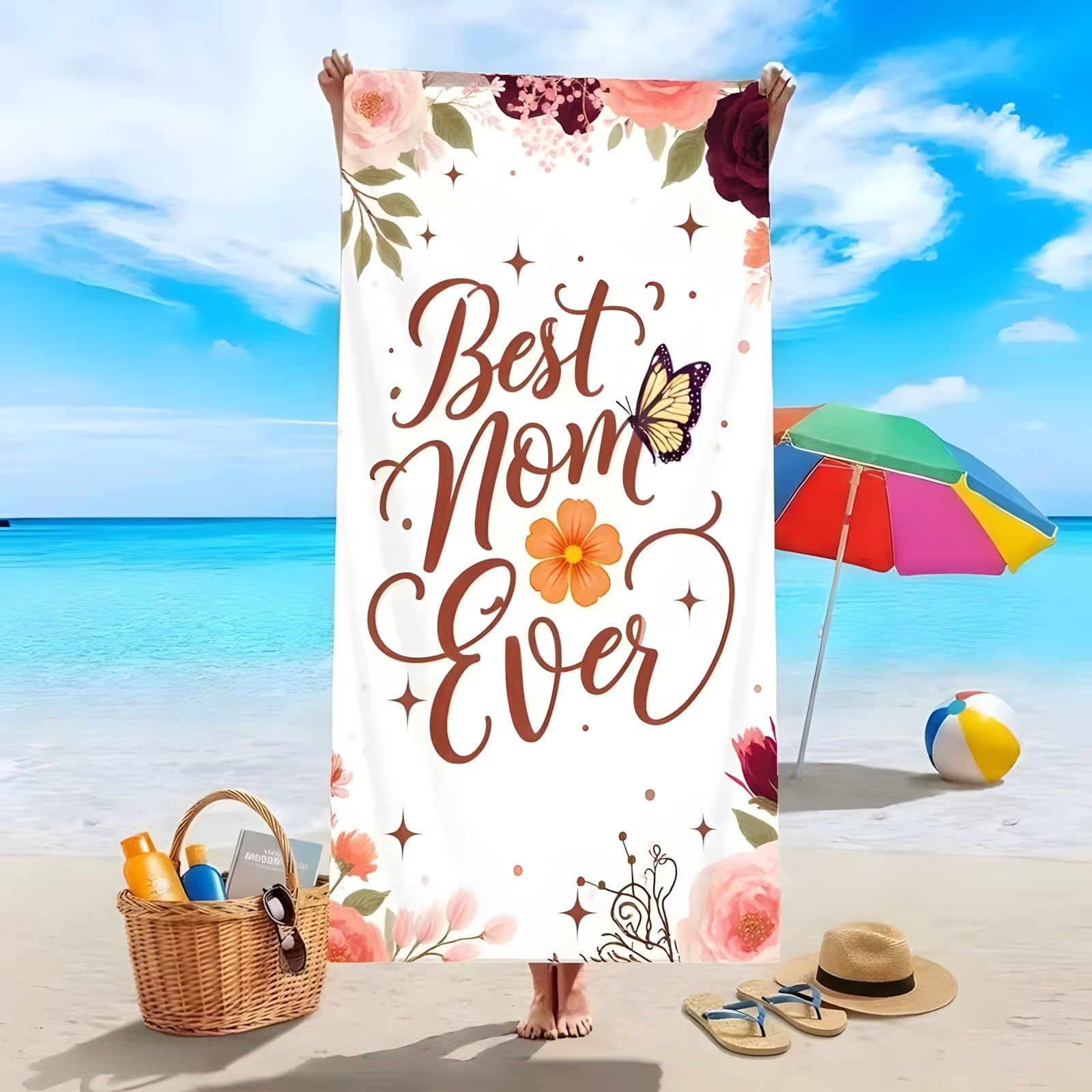 YZQGLHP 1 Microfibre Beach Towel 1 Beach Bath Towel Quick Drying, Lightweight, Sand-Free, Durable, for Pool, Gym, Camping, Travel Towel 90x200cm