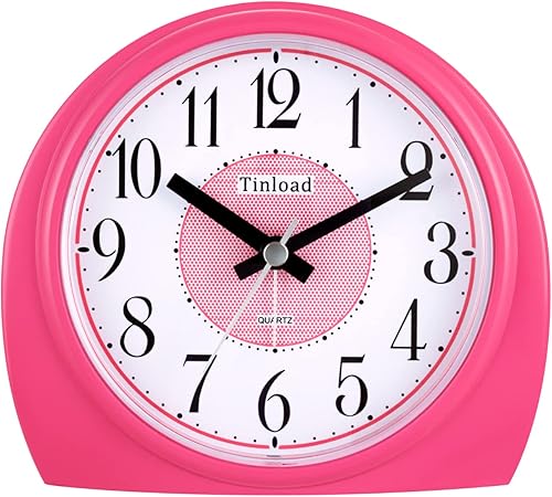 Reloj despertador analógico extra grande de 5.5 pulgadas, silencioso, sin tictac, despertador suave, sonidos de pitido, aumento de volumen,