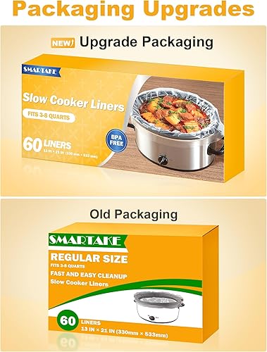 Miniatura 2 de SMARTAKE Revestimientos para olla de cocción lenta, revestimiento para olla de cocción lenta de 13 x 21 pulgadas, bolsas desechables para olla de