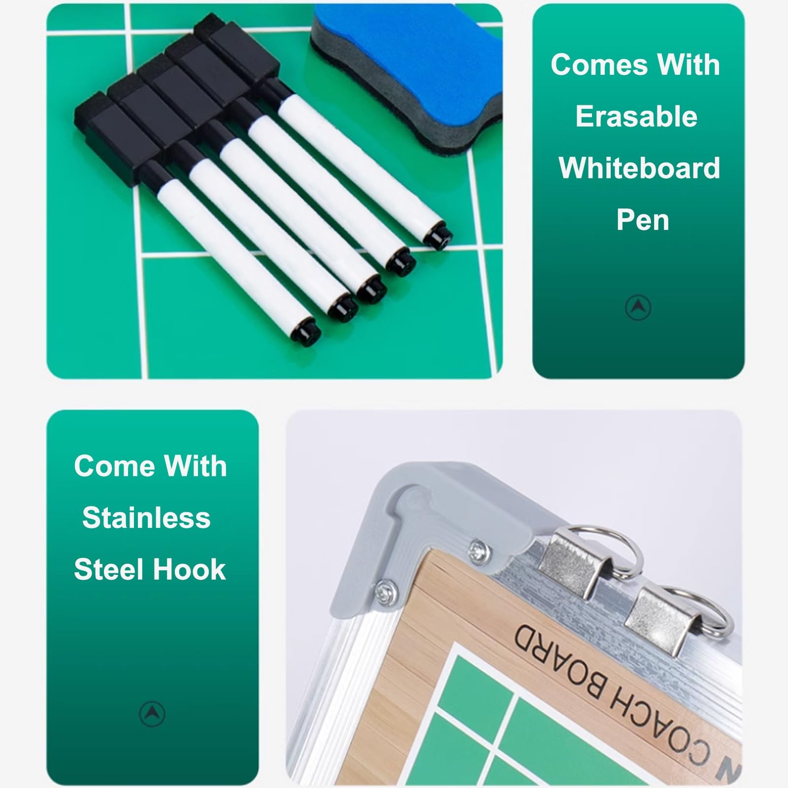 Carpeta Entrenamiento, Kit Entrenamiento Fichas Magneticas, Pizarra Tactica, Tablero de Entrenamiento de Bádminton Táctico Premium, Diseño de Gancho de Acero Inoxidable