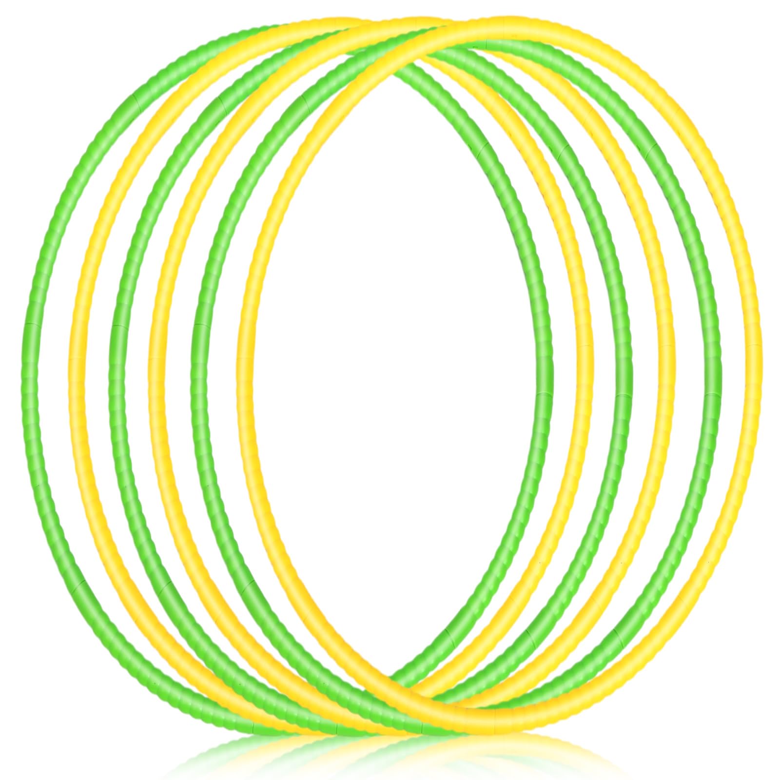 Halloscume 6 Pcs Exercise Hoop Detachable Fitness Rings Adjustable Plastic Toy Fitness Hoop Playground Toys Colored Circles for Teens Games Gymnastics