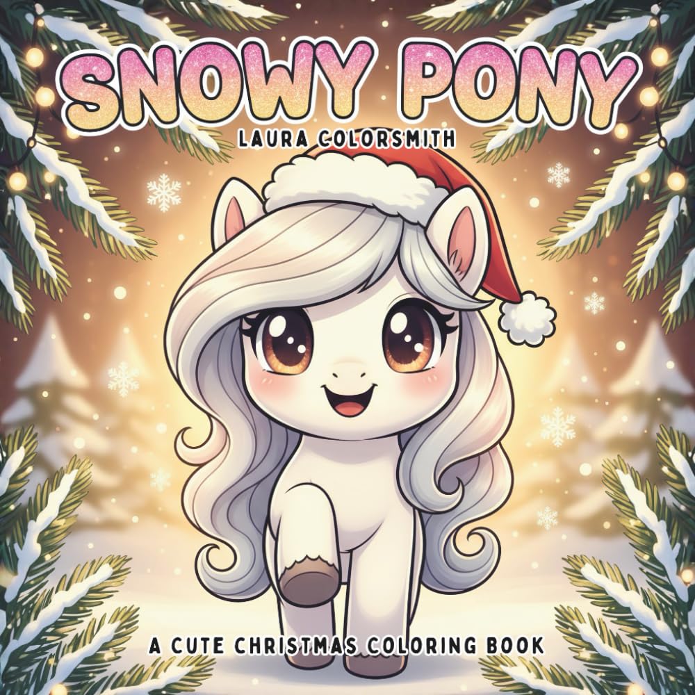 Snowy Pony - A Cute Christmas Coloring Book: A Magical Holiday Coloring Adventure with Cute Ponies, Winter Scenes, and Merry Christmas Fun for Kids (Coloring Book for Christmas)