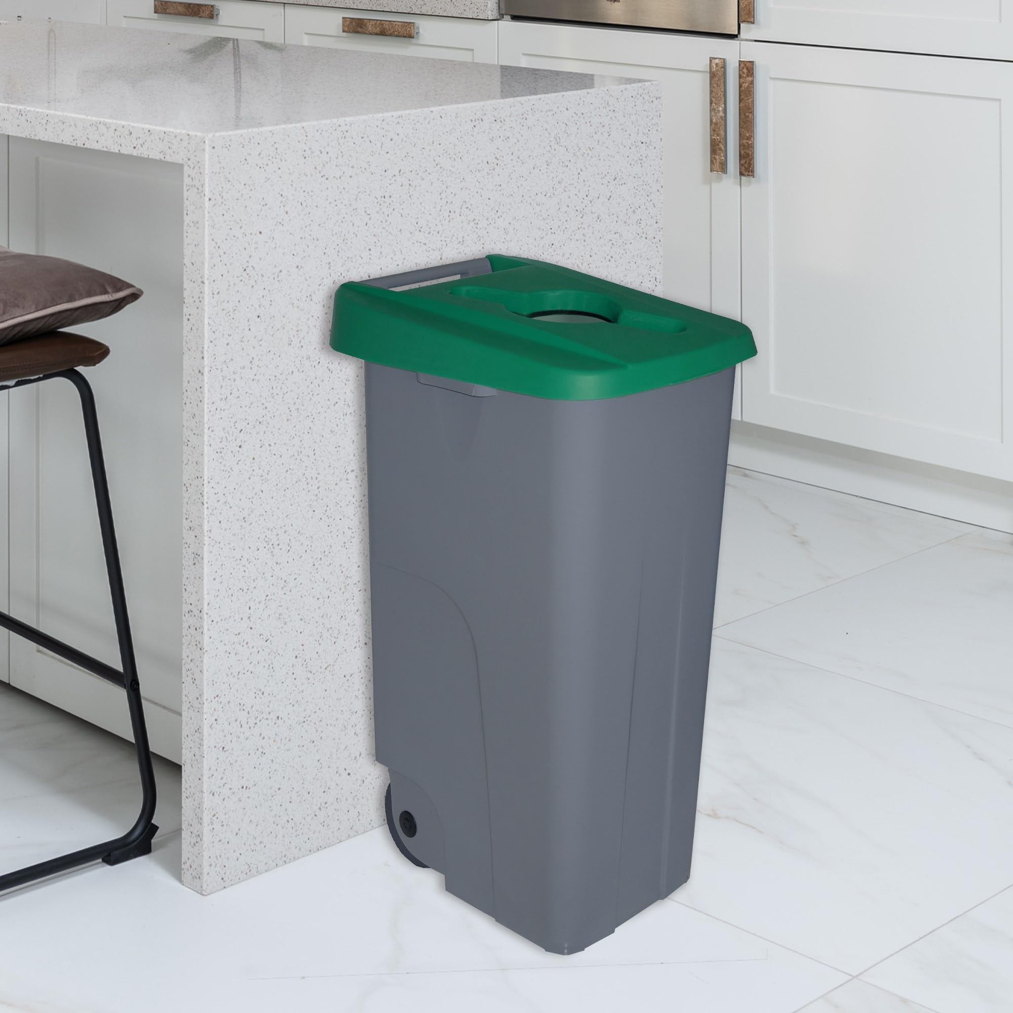 Famesa 23240 wiadro z recyklingu pokrywka/szczelina 85 l zielone