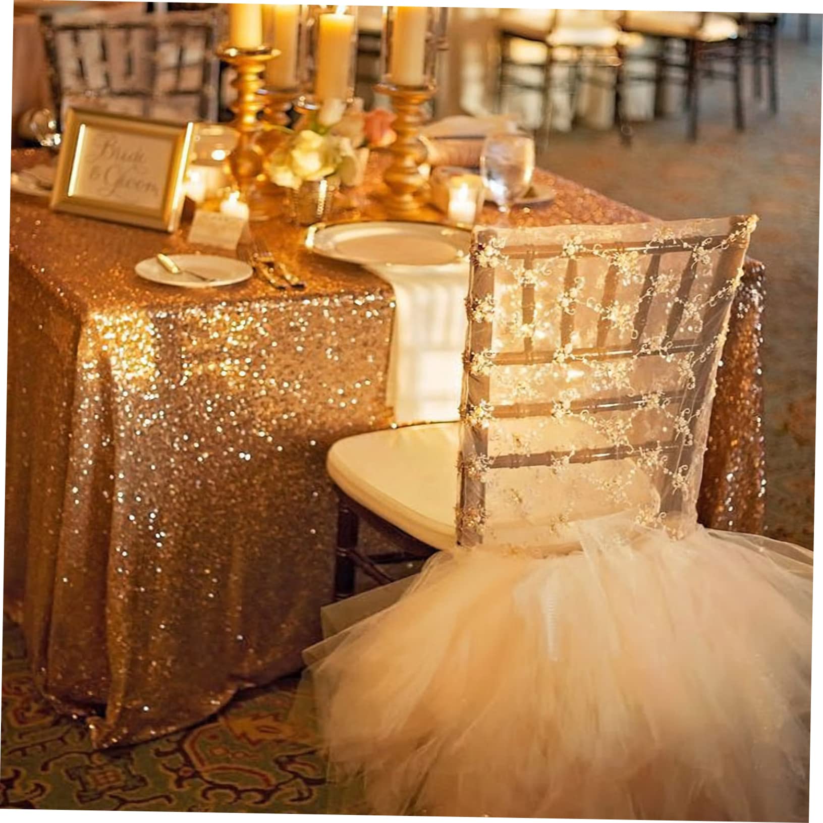 8m Fond Tissu Doré à Paillettes Scintillantes Rideau Doré pour Mariage Nouvel an Noël et Fêtes Dimensions