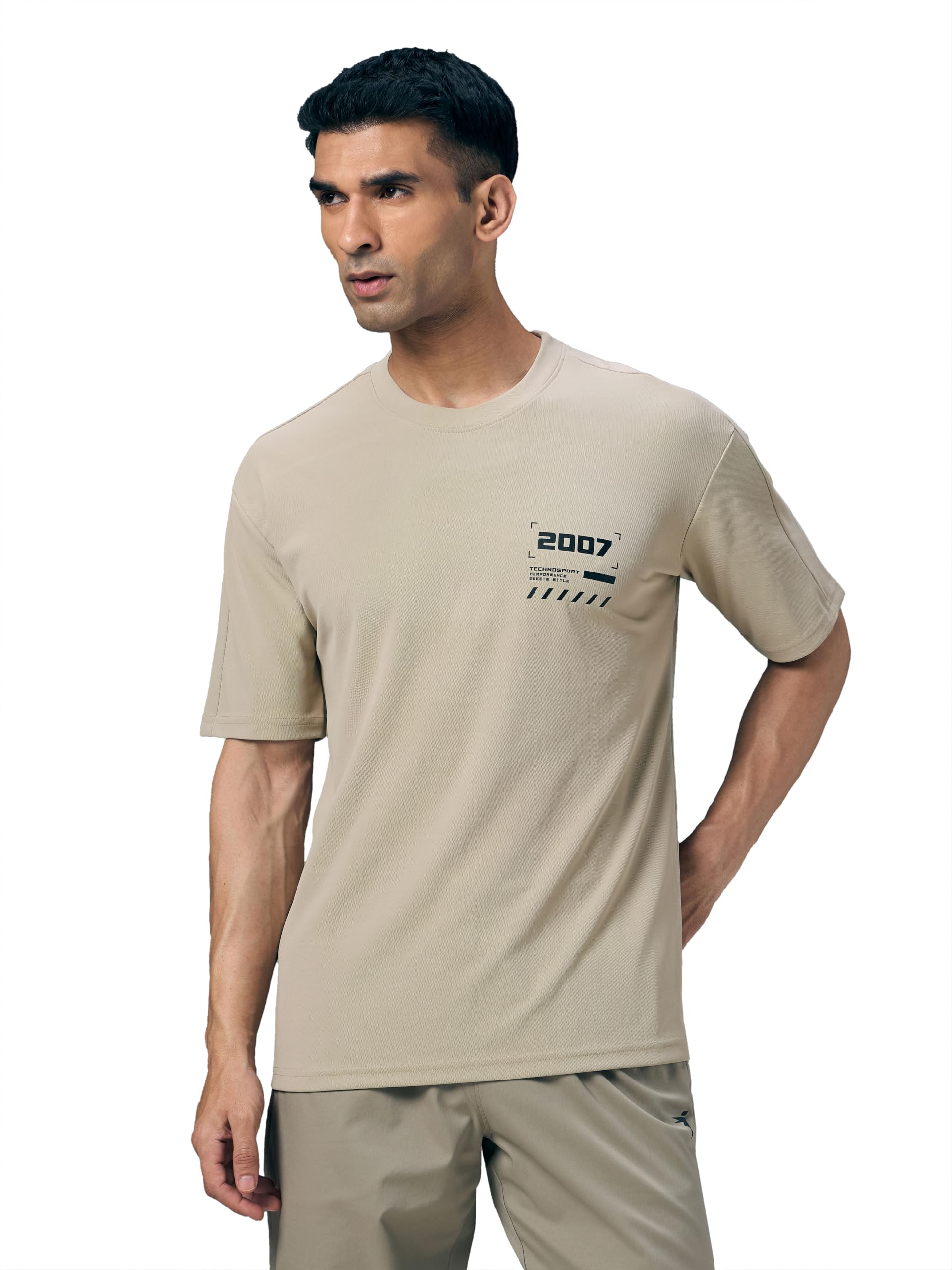 Men's Relaxed Fit Solid Crew Neck Half Sleeve Matpiq T-Shirt for Gym, Sports & Casual Use