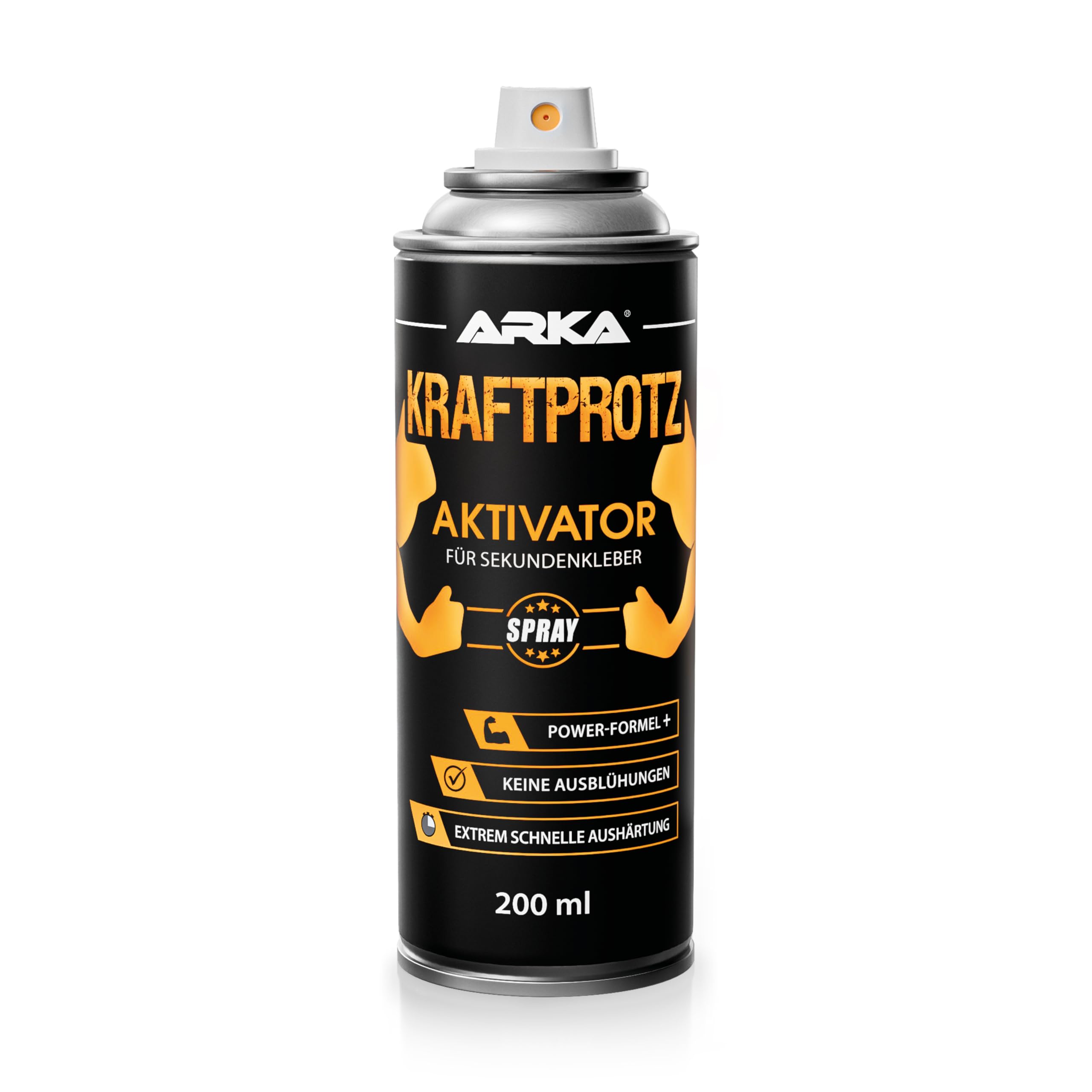 Superglue Activator Spray – KRAFTPROTZ 200 ml Accelerator for instant bonding in 1–4 s – residue-free & fast-drying – for cyanoacrylate glue on plastic, glass, wood, metal – professional spray can