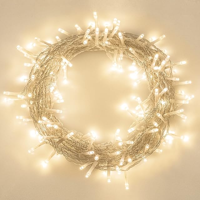 Koopower [Timer] 100 LED Outdoor Battery Fairy Lights, Remote (8 Modes, Dimmable), 11M IP65 Waterproof String, Warm White