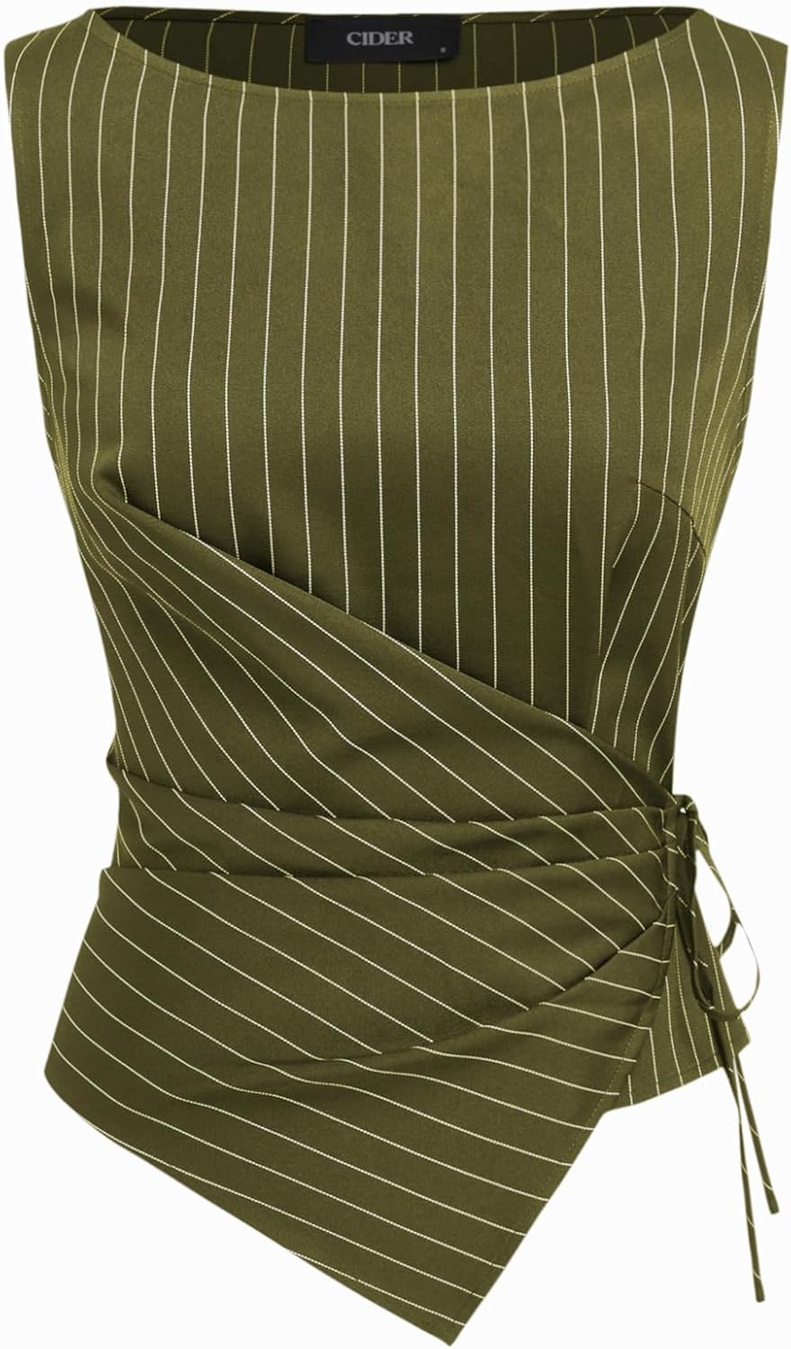 CIDER Lounge Sets For Women Striped Wrap Knotted Top Straight Leg Trousers Set Boat Neck Mid Waist Outfit