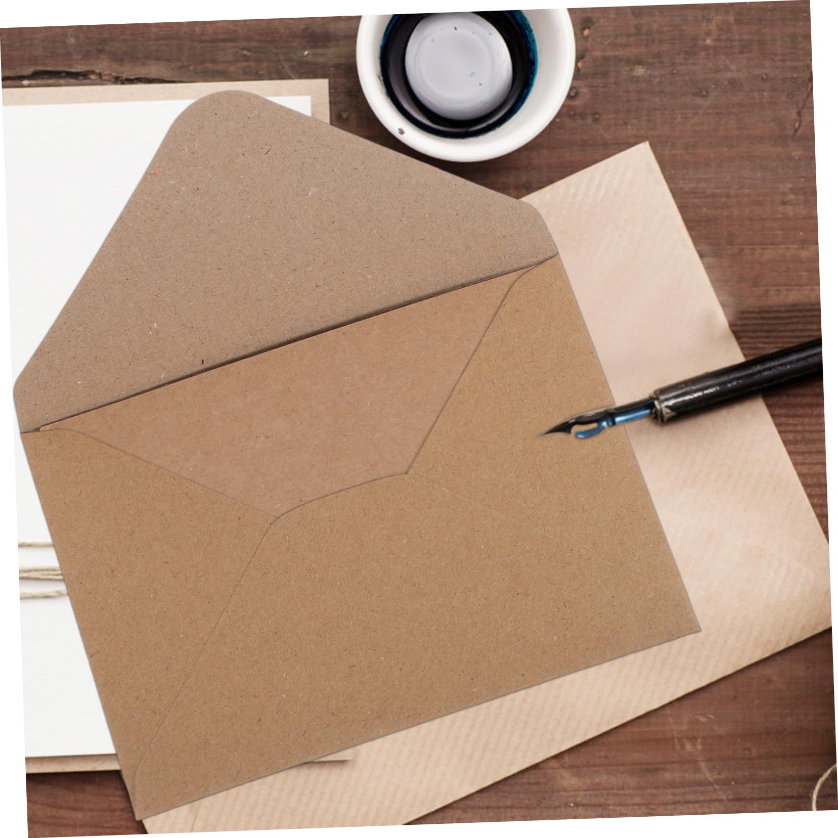 120stücke Diy-klappkarten Set Braune Postkarten Mit Umschlägen Kraftpapier Einladungskarten Zum Öffnen Wenn Notizkarten Für Hochzeitseinladungen Und Notizen