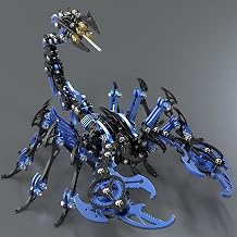3D Metal Puzzles for Adults, Scorpion Model Kit - Steampunk DIY Ornament - Assembly Jigsaw Crafts Brain Teaser - Perfect Room Decor and Gift Choice454Pcs,Black and Blue