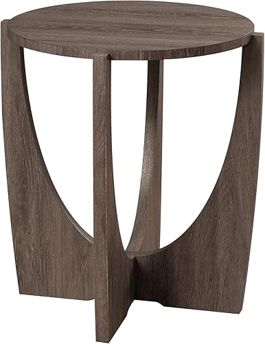 Miniatura 6 de Walker Edison Gemma - Mesa auxiliar redonda flotante contemporánea con parte superior de mármol, 19 pulgadas, color ceniza cerusada