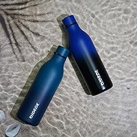 Vista 74 de BJPKPK Botellas de agua aisladas, botella de agua de metal de acero inoxidable de 18 onzas con correa, termo a prueba de fugas sin BPA, tazas