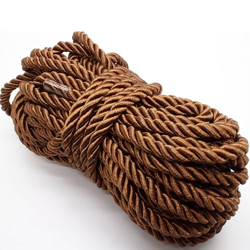 PAMIR TONG Cofee 5mm Twisted Satin Cord for Crafts 10
