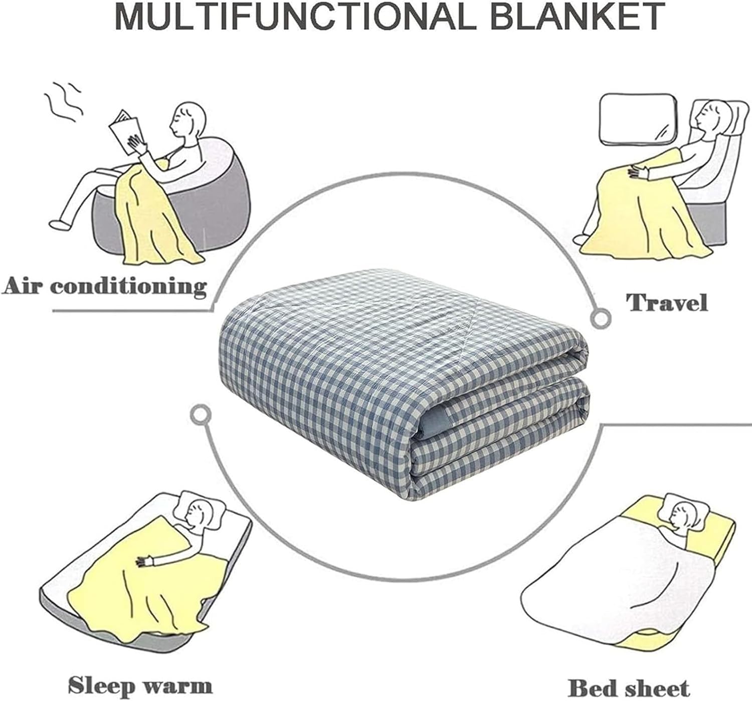 Summer Cooler Quilt, Quilt Lightweight Comforter Summer Quilt, Multipurpose Summer Cool Quilt, Blanket For Bed, For All-Season Lightweight (Color : Q, Size : 150x200cm)