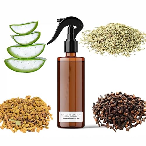 Miniatura 2 de Spray para el crecimiento del cabello con alholva, romero, clavo, aloe vera. Bloqueador DHT. Promueve el crecimiento del cabello, 8 onzas líquidas