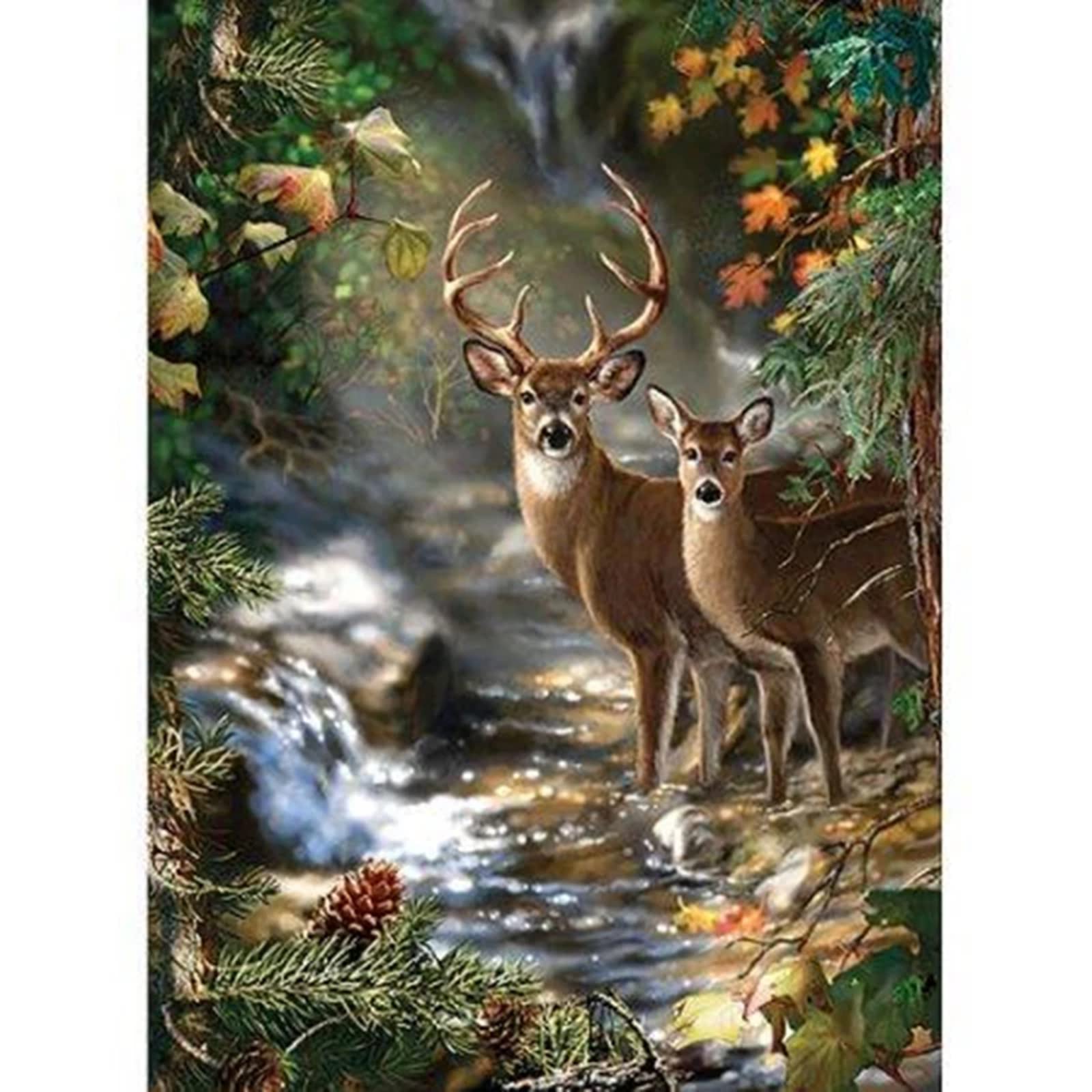 Puzzle 1000 pièces bois wapiti de la forêt cadeau de jeu familial idéal
