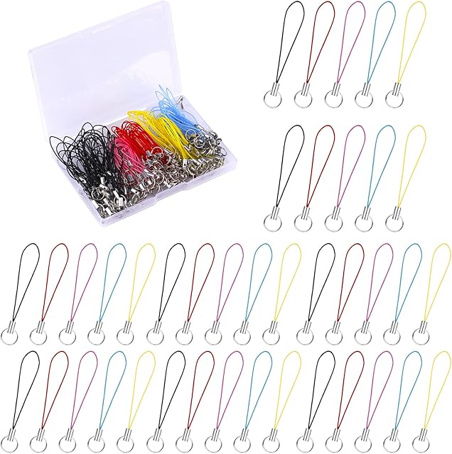 SAVITA Split Ring Strap for Mobile Cell, Detachable Lanyard Phone Ring Strap Cellphone Cord for Hanging Charms Pendents USB Keychain