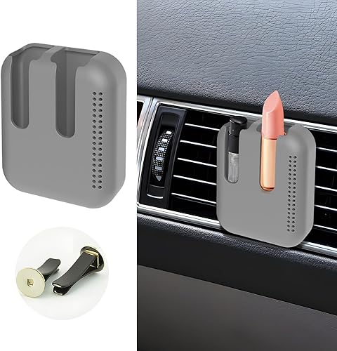 CAHOTO Soporte de bálsamo labial de silicona para ventilación de automóvil, fácil de instalar y quitar, soporte para lápiz labial para automóvil,