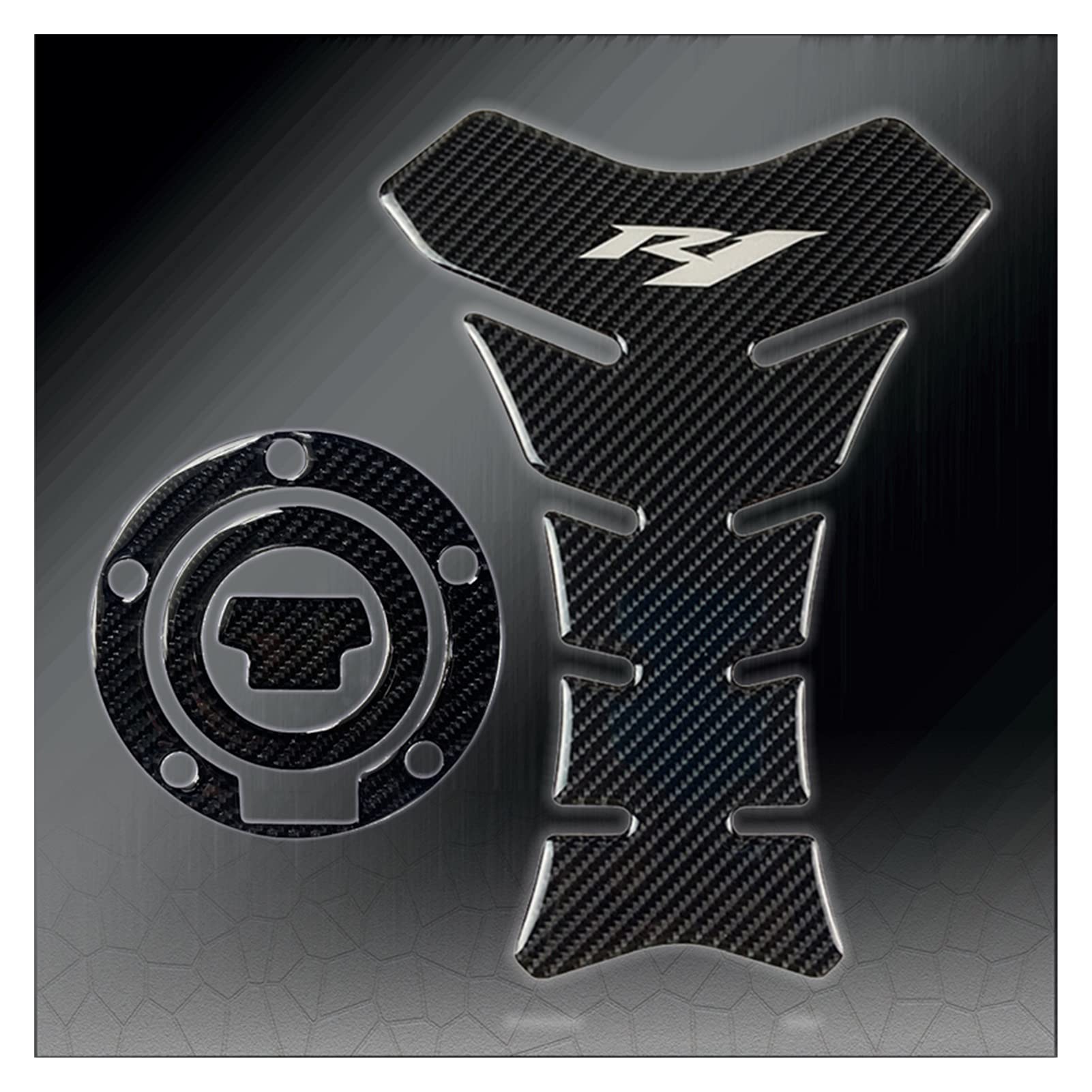 Motorcycle Tank Protector for R1 R6 Motorcycle Fuel Tank Pad Fishbone Decals Carbon Fiber(4)
