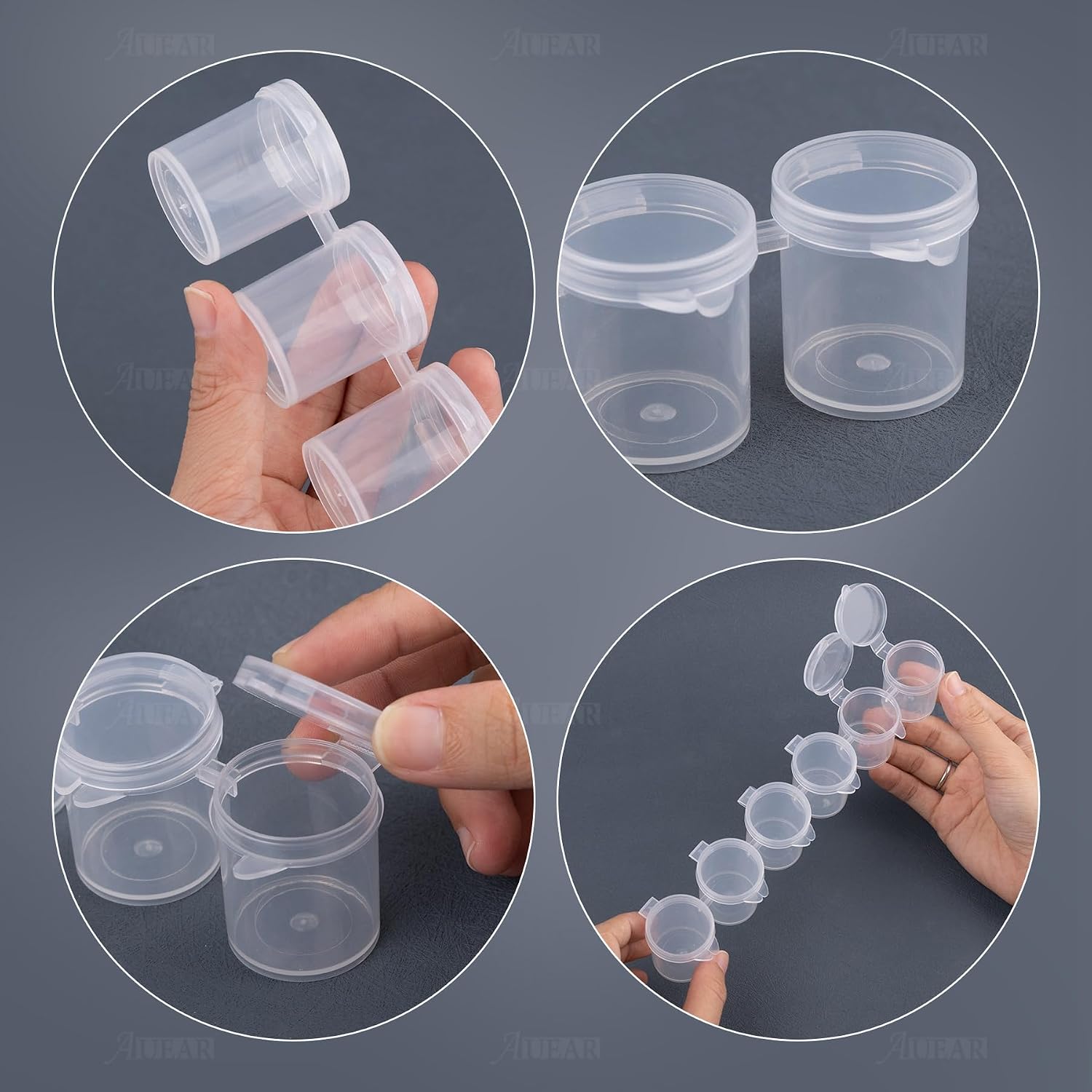 AUEAR, 6 Strips 15 ml Empty Paint Pot Mini Container with Lids for Paintings Art image 3