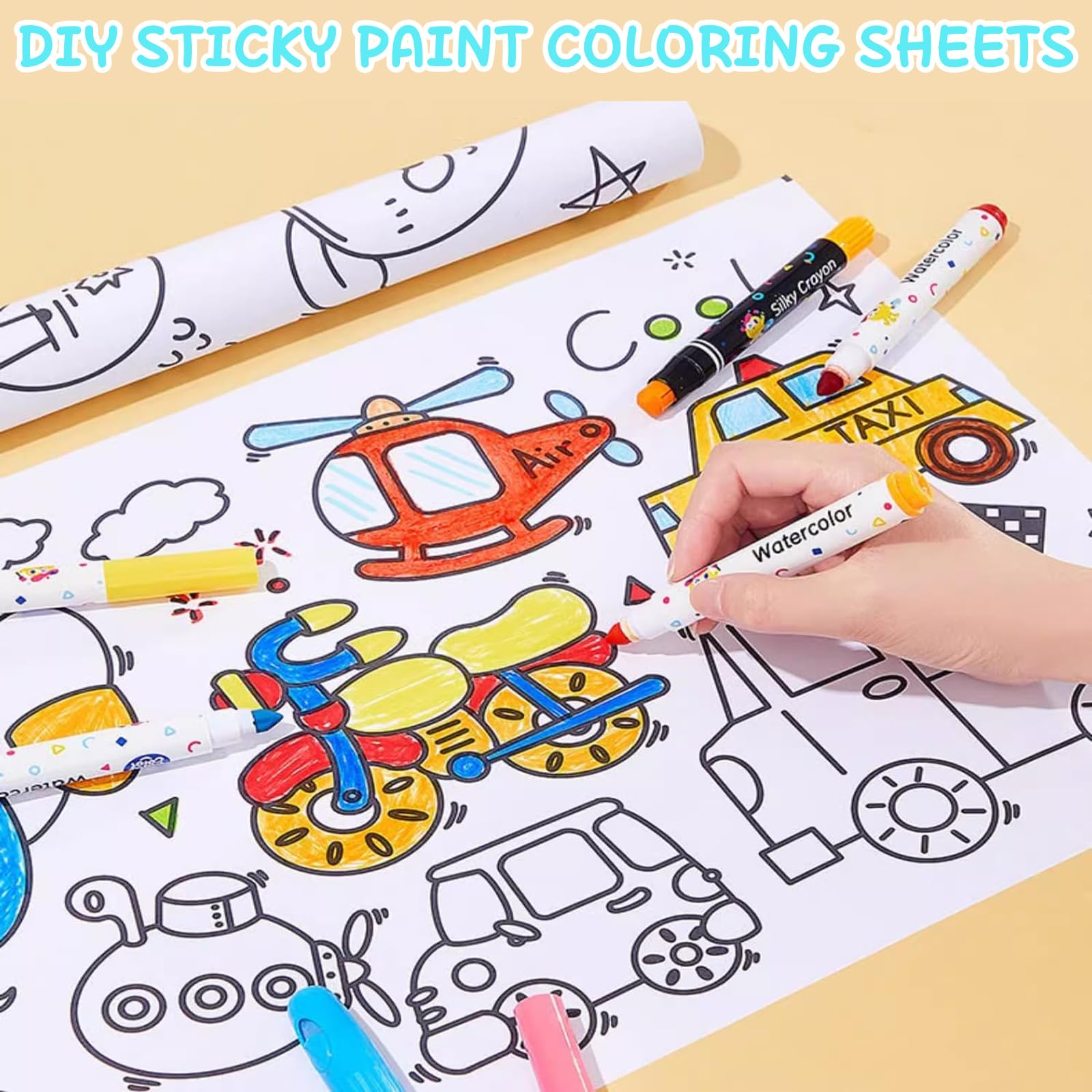 XIATIAN 2 rollen tekenrol voor kinderen, 30 x 300 cm, tekenrol, zelfklevend, dieren en dinosaurussen, ideaal voor het inkleuren van de muur, cadeauset XIATIAN 2 rollen tekenrol voor kinderen, 30 x 300 cm, tekenrol, zelfklevend, dieren en dinosaurussen, ideaal voor het inkleuren van de muur, cadeauset