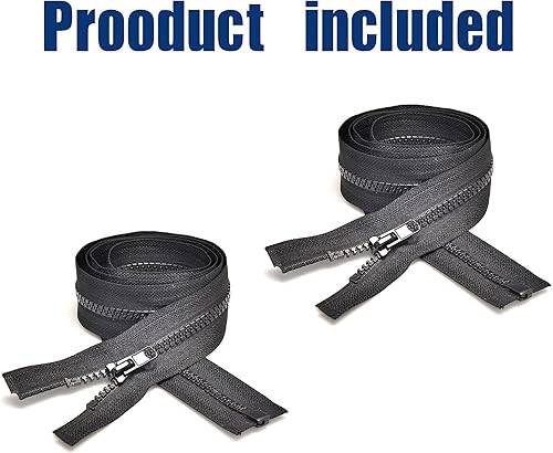 Miniatura 5 de 2 cremalleras separadoras #5 de 33 pulgadas para chaquetas de costura, chaqueta con cremallera, cremalleras de plástico moldeado negro, herramientas