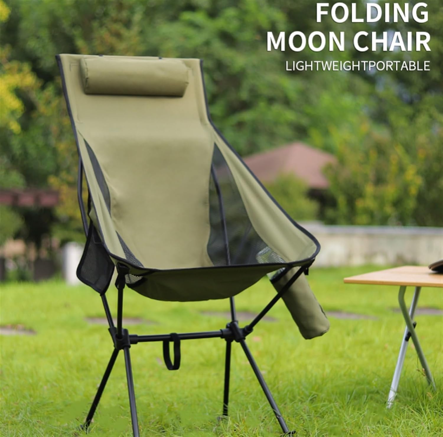 Folding Camping Folding Chair Outdoor Fishing Chair with Cup Holder,Lumbar Support Portable Folding Chairs Chairs Foldable(C)