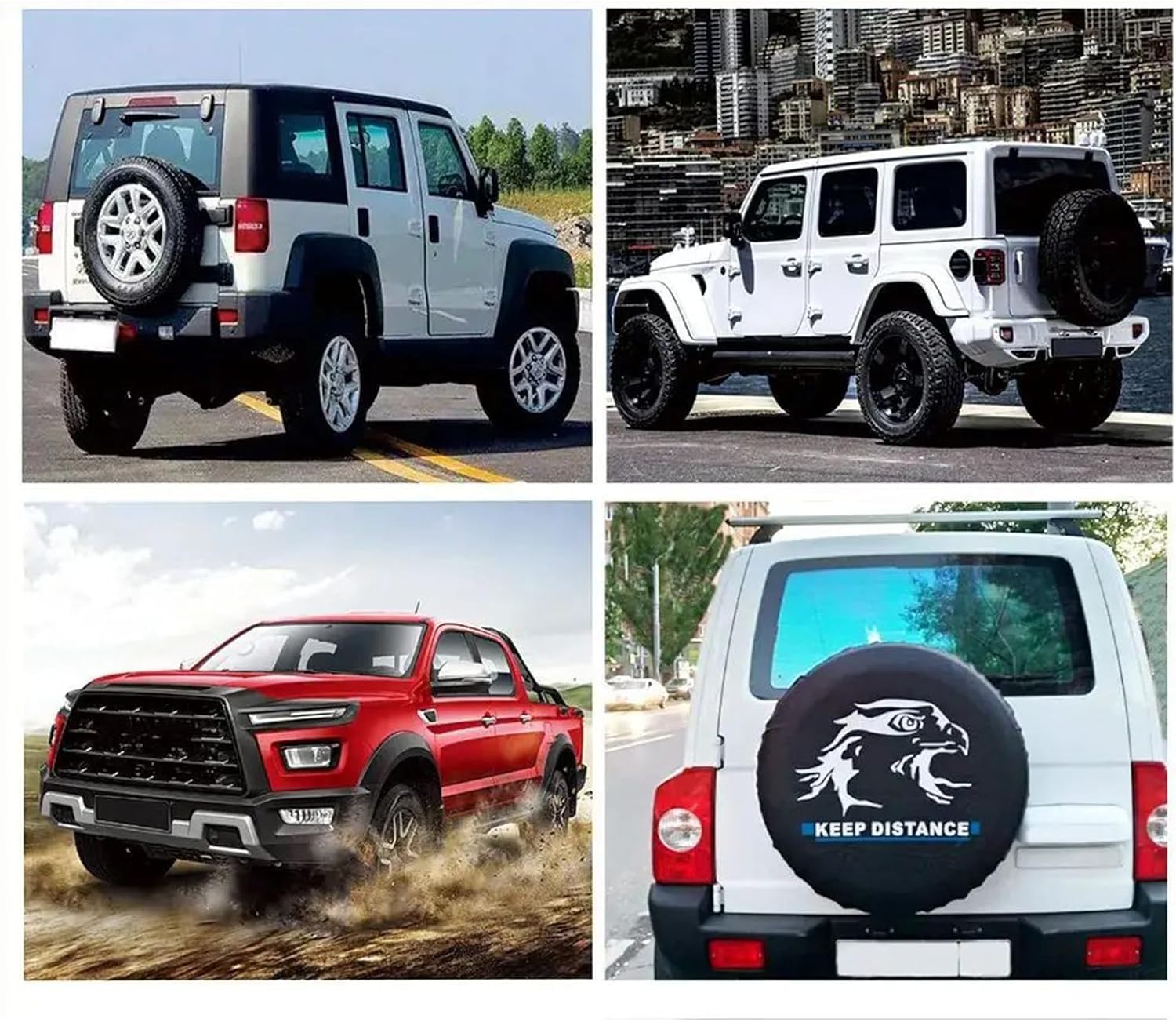 スペアタイヤカバー 車のホイールプロテクターカバー 14インチ 15インチ 16インチ 17インチに適されるジープ に適されるスズキ