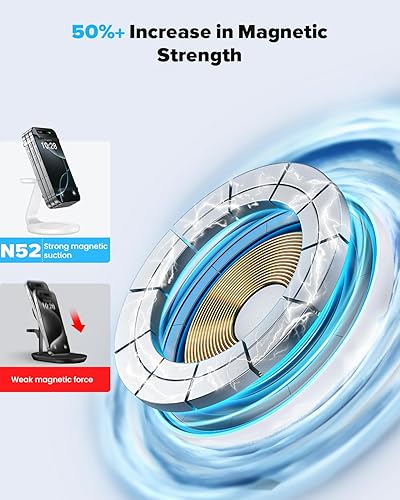 Miniatura 2 de Cargador inalámbrico 3 en 1, estación de carga inalámbrica rápida para iPhone 17 16 15 14 13 12