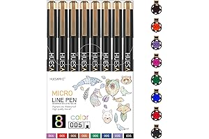005 Micro Pen, 8 Colors Waterproof Ink Pens