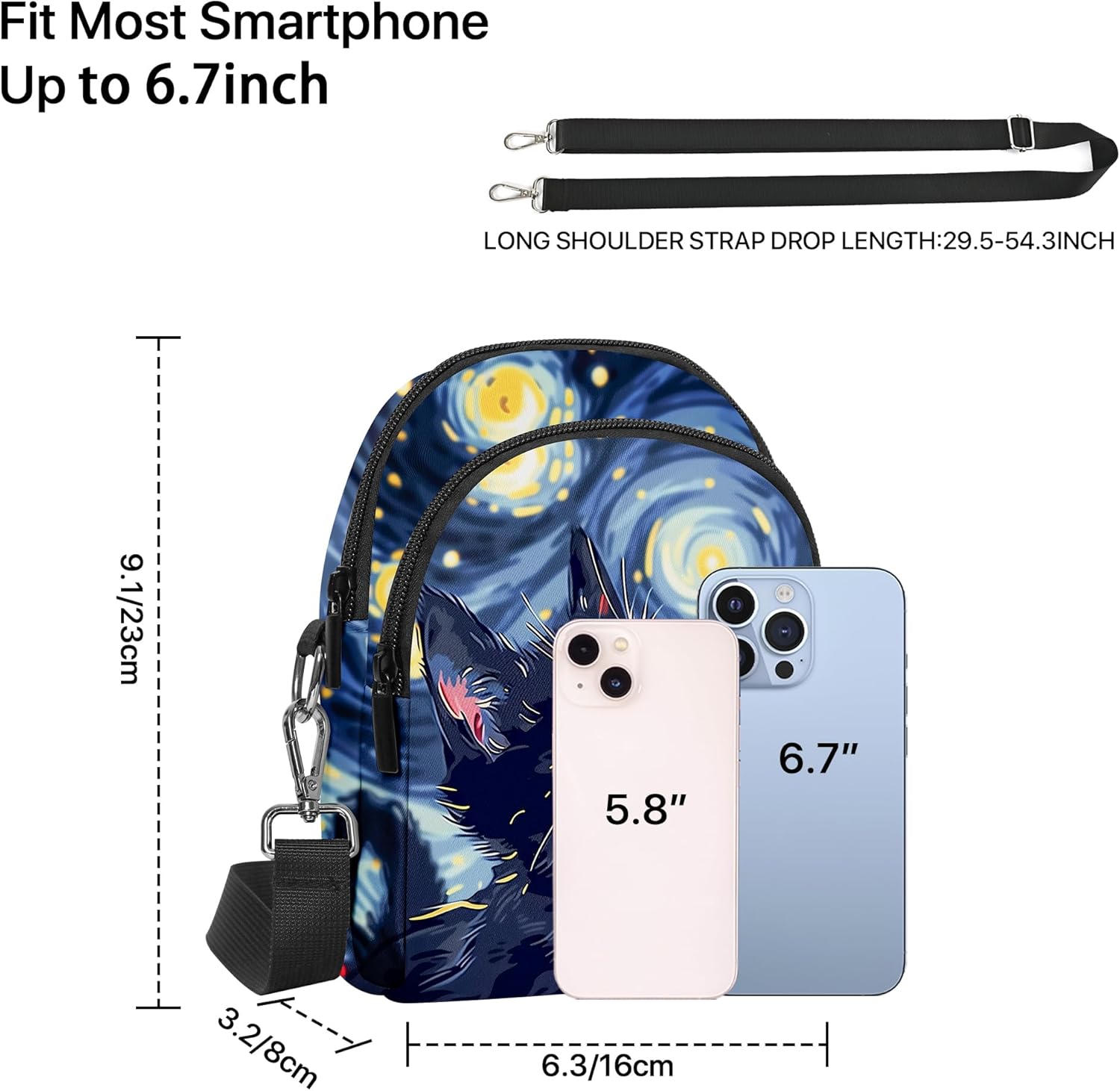 FyLybois Small Crossbody Bags for Women Casual Cell Phone Bag Wallet Purse Waterproof with Card Slots Adjustable Strap - Image 3